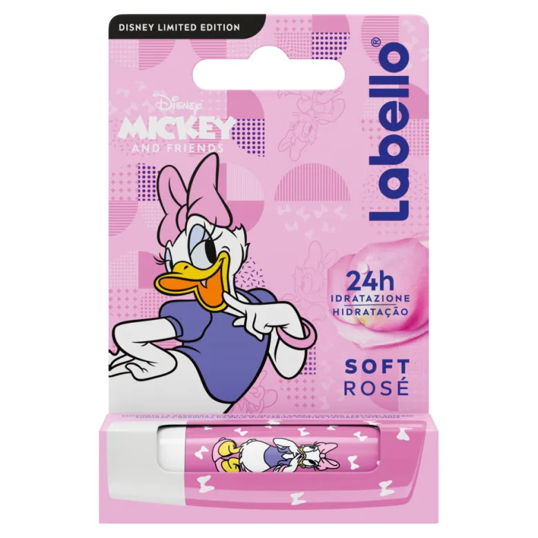 Labello Soft Rosé Disney Limited Edition Daisy Duck Burrocacao Labbra Colorato E Idratante 4,8g