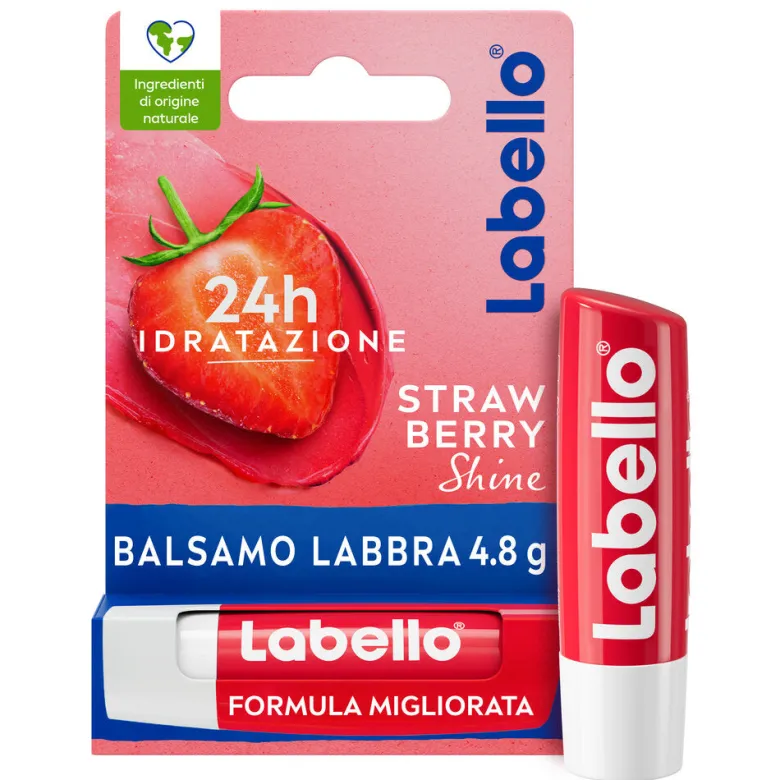 Labello Strawberry Shine Burrocacao Labbra Colorato E Idratante All'aroma Di Fragola 4,8g