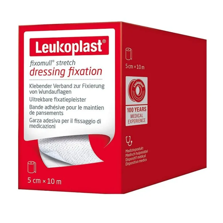 Leukoplast Dressing Fixation Garza Adesiva per fissaggio medicazioni 5cmx10m