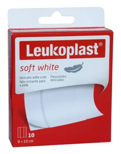 Leukoplast Soft White Cerotti Delicati Sulla Pelle 8x10cm 10 Pezzi