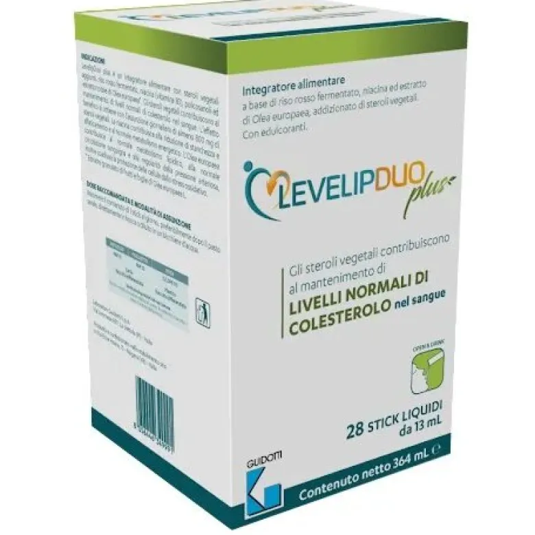Levelip Duo Plus per il mantenimento dei livelli di colesterolo 28 stick liquidi