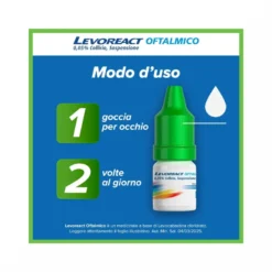 Levoreact Collirio Antistaminico per Occhi che Lacrimano e Congiuntivite Allergica