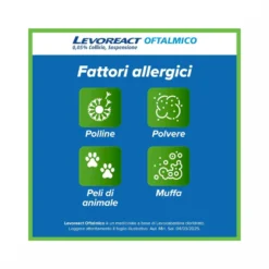 Levoreact Collirio Antistaminico per Occhi che Lacrimano e Congiuntivite Allergica