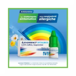 Levoreact Collirio Antistaminico per Occhi che Lacrimano e Congiuntivite Allergica