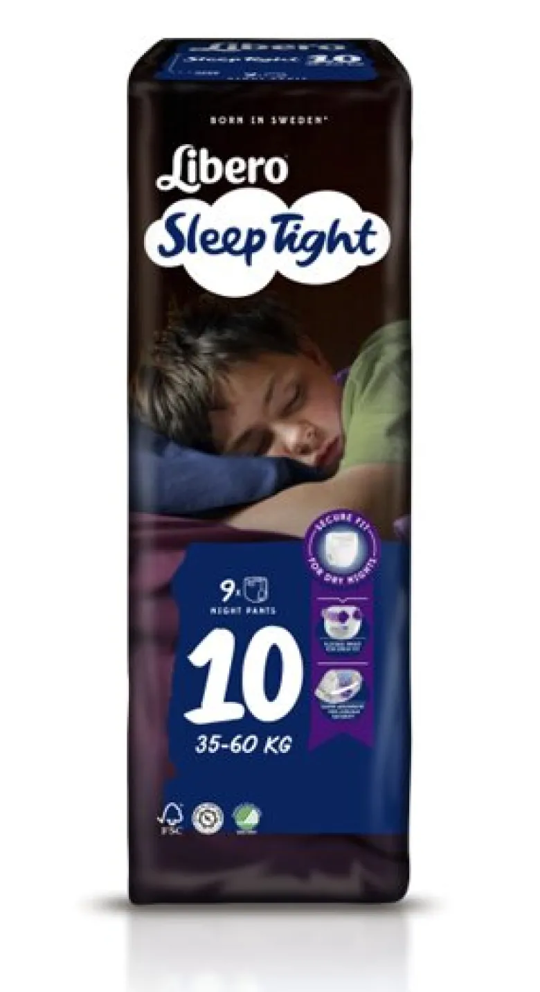 Libero SleepTight 10 pannolini da notte per bambini 35-60kg 9 pezzi