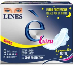 Lines è 9 Assorbenti Extra Lunghi con Ali