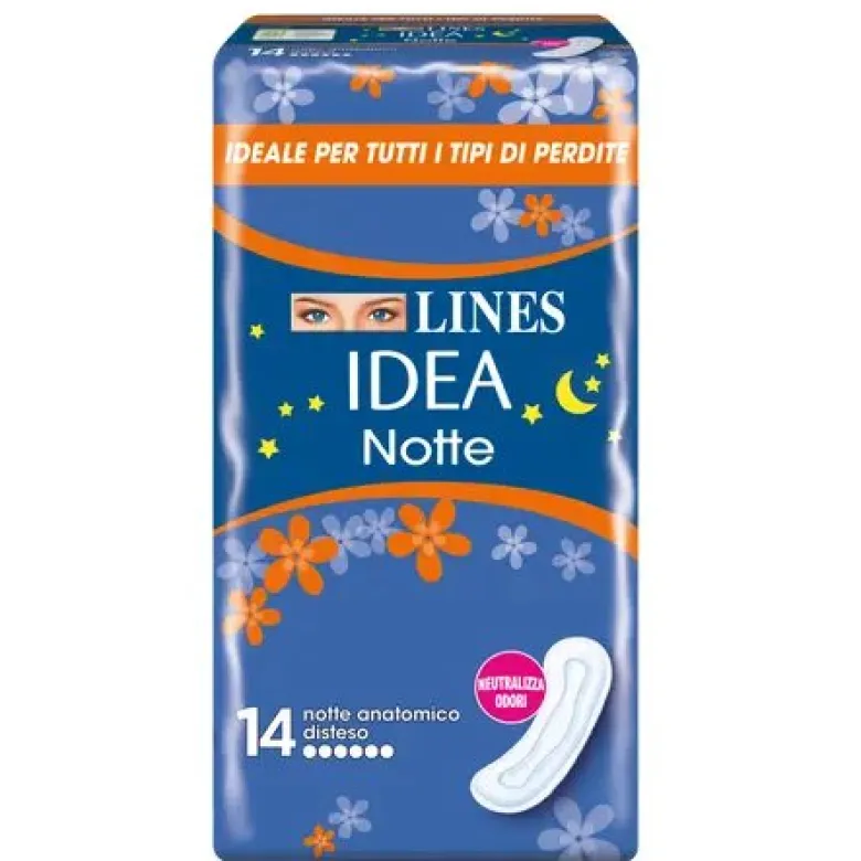 Lines Idea Notte 14 Assorbenti Notte Anatomico Disteso