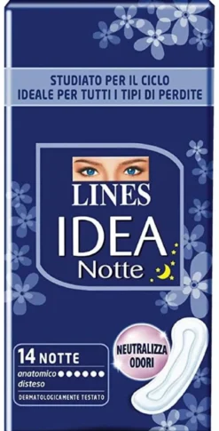 Lines Idea Notte 14 Assorbenti Notte Anatomico Disteso
