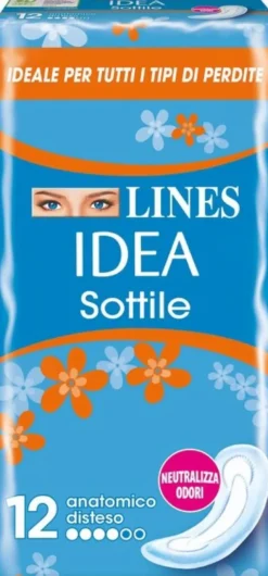 Lines idea Sottile Anatomico 12 Assorbenti