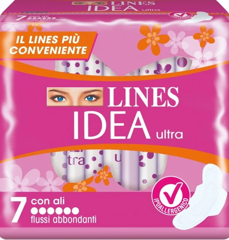Lines Idea Ultra Flussi Abbondanti con Ali 7 Assorbenti