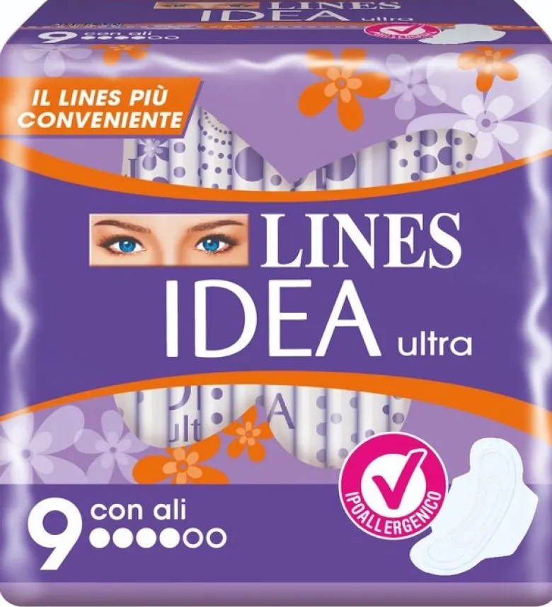 Lines Idea Ultra Giorno con Ali 9 Assorbenti