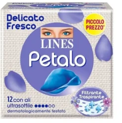 Lines Petalo Delicato e Fresco 12 Assorbenti Con Ali