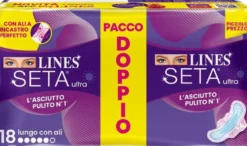 Lines Seta Ultra Assorbenti Lungo 18 Pezzi