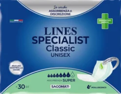 Lines Specialist Classic Pannolone Sagomato Unisex Super 30 Pezzi