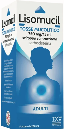 Lisomucil Adulti Sciroppo tosse e catarro 200ml con zucchero