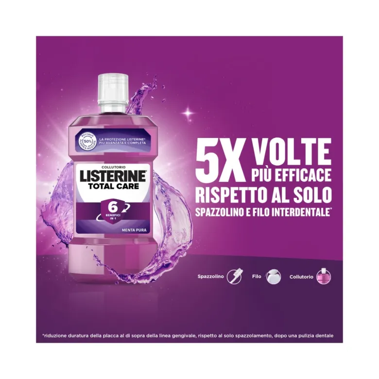 Listerine Total Care 6in1 collutorio gusto menta pura 500ml