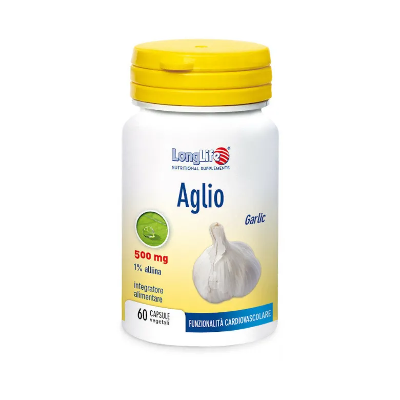 Longlife Aglio 500mg funzionalità cardiovascolare 60 capsule vegetali