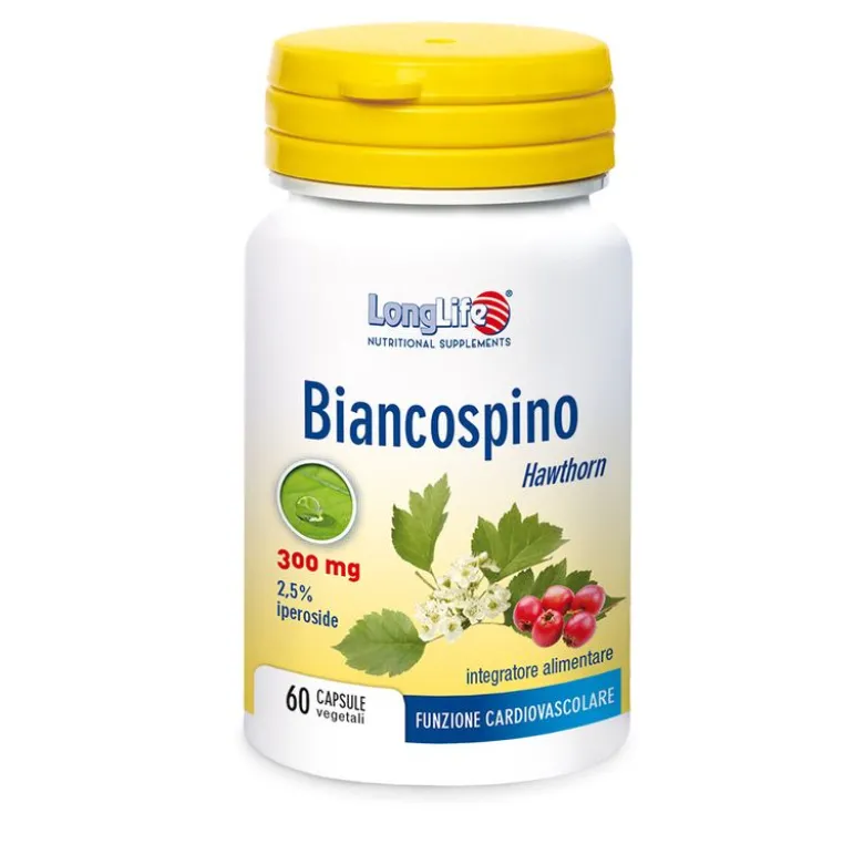 Longlife Biancospino 300mg per il benessere della funzione cardiovascolare 60 capsule