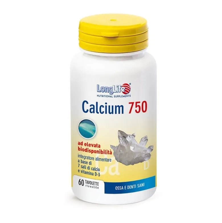 Longlife Calcium 750mg per la normale funzione muscolare 60 tavolette