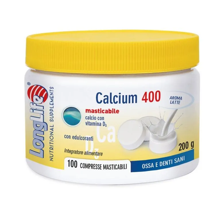 Longlife Calcium 400 per ossa e denti sani 100 compresse gusto latte