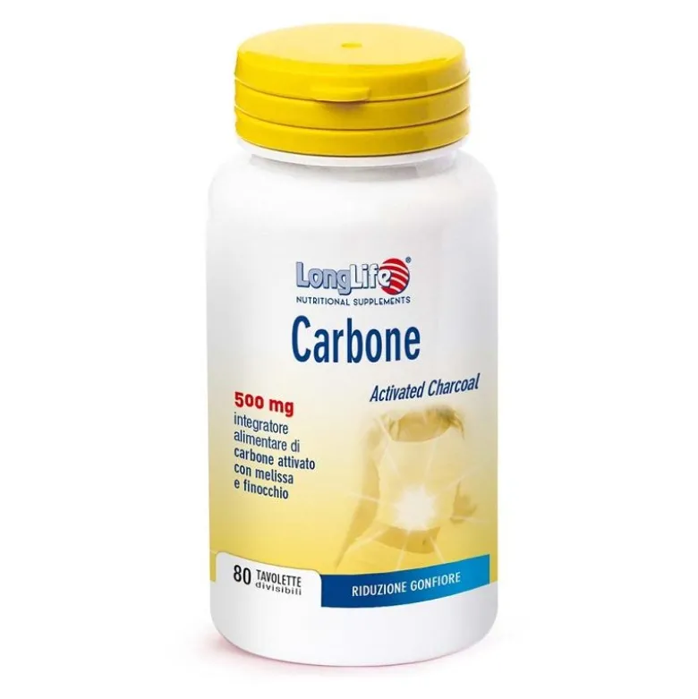 Longlife Carbone utile contro i gas intestinali 80 tavolette