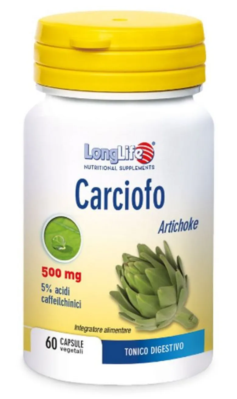Longlife Carciofo 500mg tonico digestivo 60 capsule vegetali