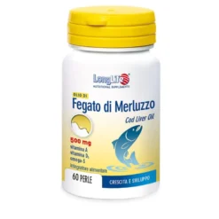 Longlife Olio di Fegato di Merluzzo 500mg crescita e sviluppo 60 perle