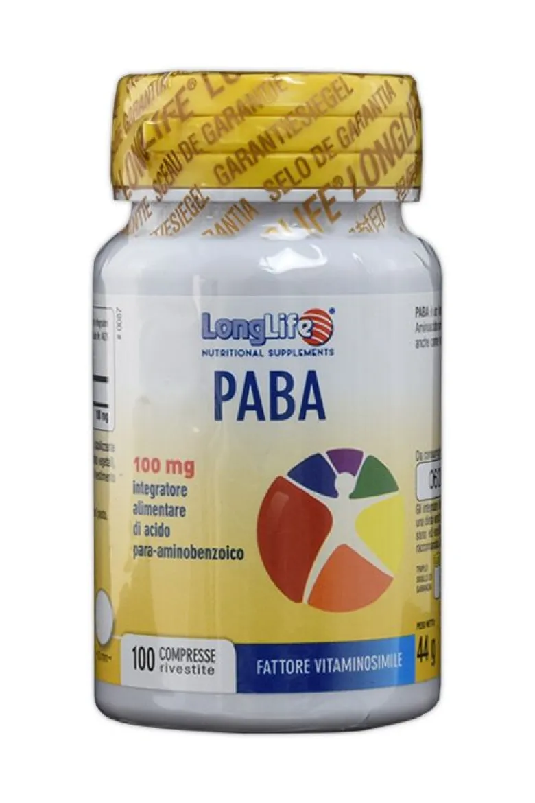 LongLife PABA 100mg Integratore antiossidante 100 Compresse