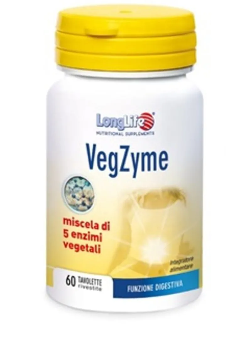 Longlife Vegzyme utile per le funzioni digestive 60 tavolette