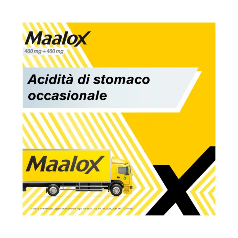 Maalox 400+400 Mg Contro Acidità di Stomaco Occasionale 40 cpr