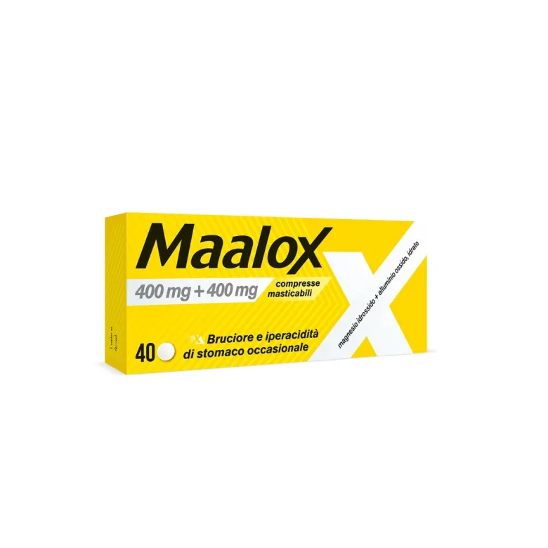 Maalox 400+400 Mg Contro Acidità di Stomaco Occasionale 40 cpr