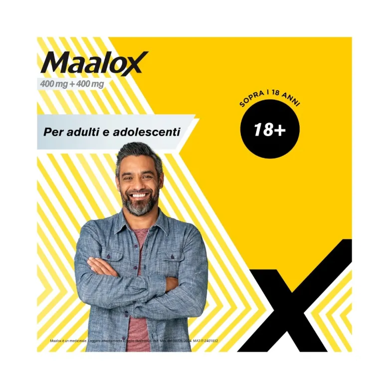 Maalox 400+400 Mg Contro Acidità di Stomaco Occasionale 40 cpr