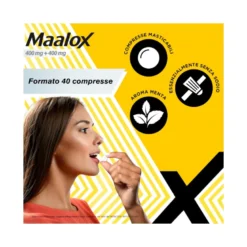 Maalox 400+400 Mg Contro Acidità di Stomaco Occasionale 40 cpr