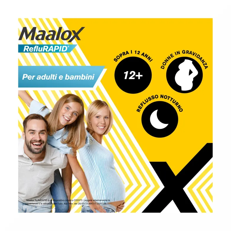 Maalox Reflurapid Blocca il Reflusso Neutralizza il Bruciore da Iperacidità 40 Compresse