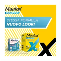 Maalox Reflurapid Blocca il Reflusso Neutralizza il Bruciore da Iperacidità 40 Compresse