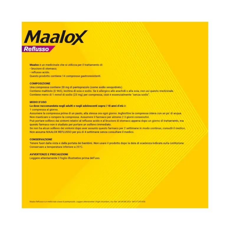 Maalox Reflusso Contro Reflusso Acido 14 Compresse