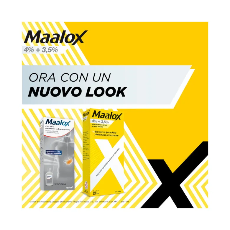 Maalox 400+400 Sospensione Orale Contro Acidità di Stomaco Occasionale 250 ml
