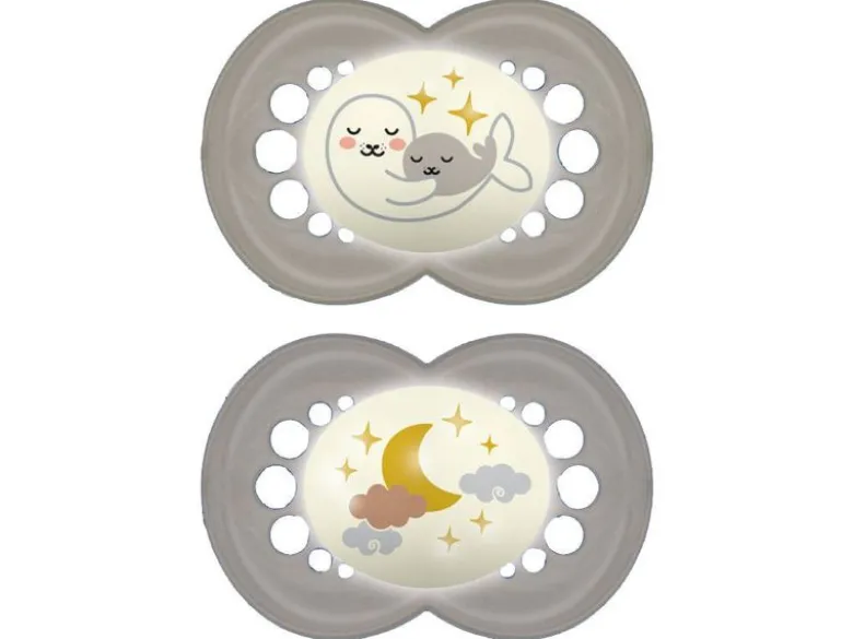 Mam Night Succhietto 6Mesi+ Silicone Doppio Neutro