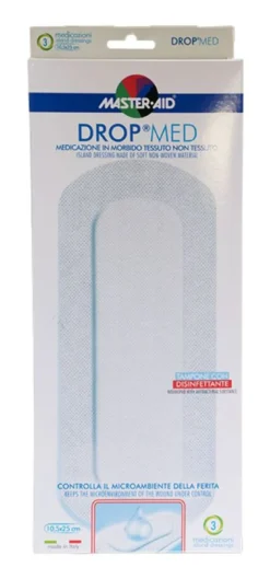 Master Aid Drop Medicazione in morbido tessuto non tessuto 10,5x25cm 3 pezzi