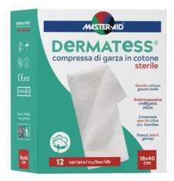 Master-Aid Garza Compressa Dermatess Cotone 18x40cm 12 Pezzi
