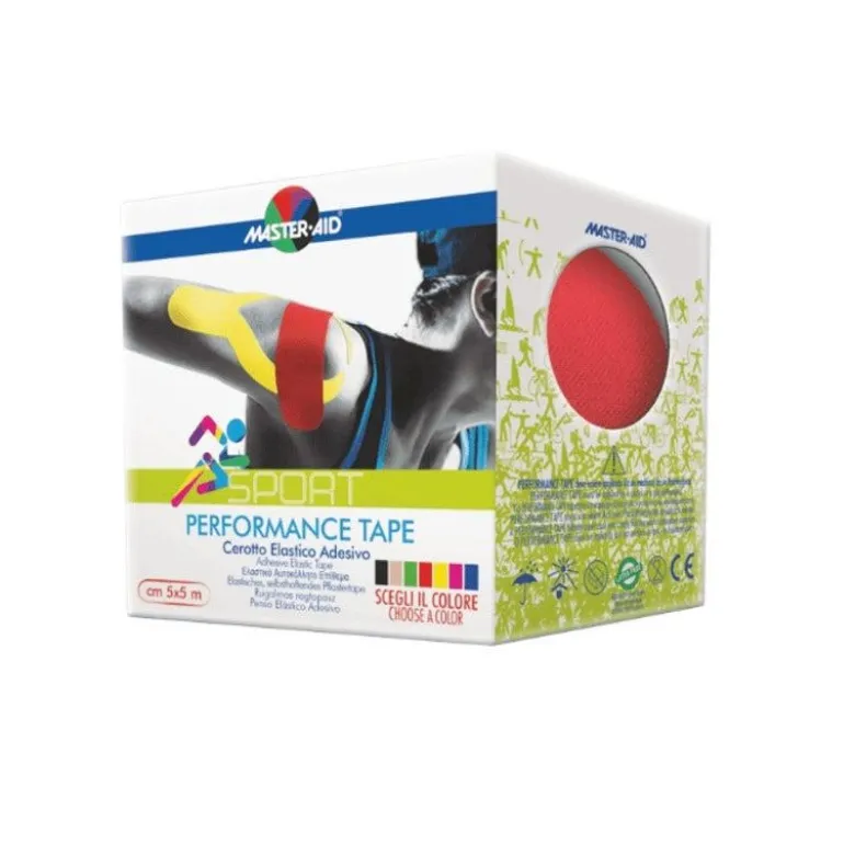 Master-Aid Sport Performance Tape cerotto elastico adesivo colore rosso 5x500cm