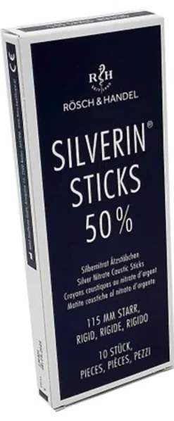 Matita Caustica Silverin Nitrato D'argento 50% Rigida Lunghezza 115 mm 10 Pezzi