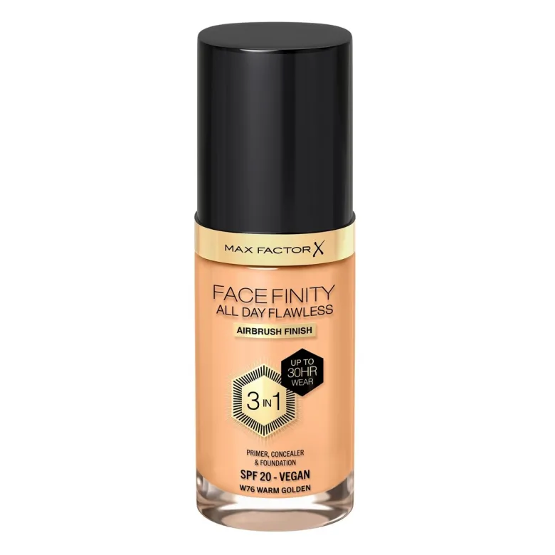 Max Factor Fondotinta Facefinity All Day Flawless 3In1 W76 Warm Golden 30ml