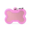 MedagliettaMyfamily  Hushtag Osso Alluminio RosaCon Gomma Rosa