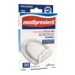 MediPresteril 10 compresse oculari adesive sterili 6,5cm x 9,5cm