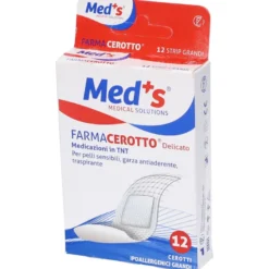 Med's Cerotto Strips Delicato Tessuto Non Tessuto Grande 12 Pezzi
