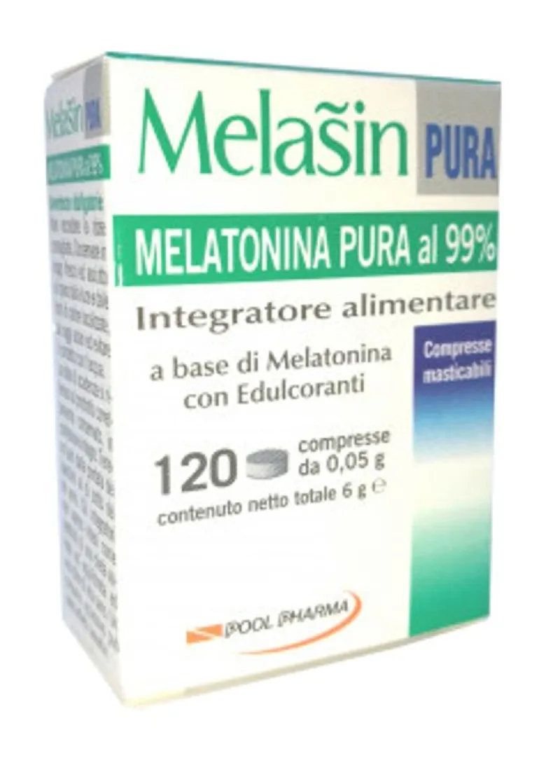 Melasin Pura melatonina pura al 99% utile per il sonno 120 compresse