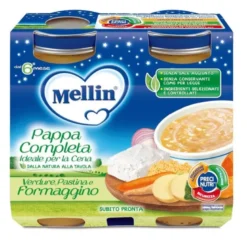 Mellin Cena Completa Pastina Verdure Formaggino 6 Mesi+ 2x200g