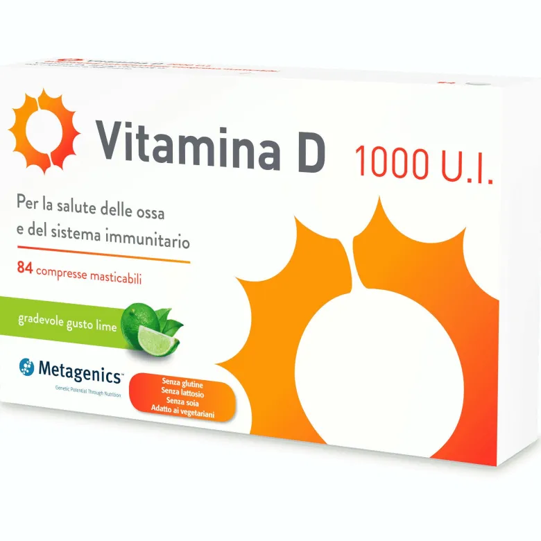 Metagenics Vitamina D 1000 UI 84 compresse masticabili gusto lime