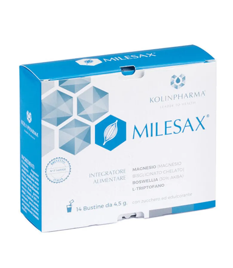 Milesax Integratore Magnesio, Boswellia e L-triptofano 14 bustine